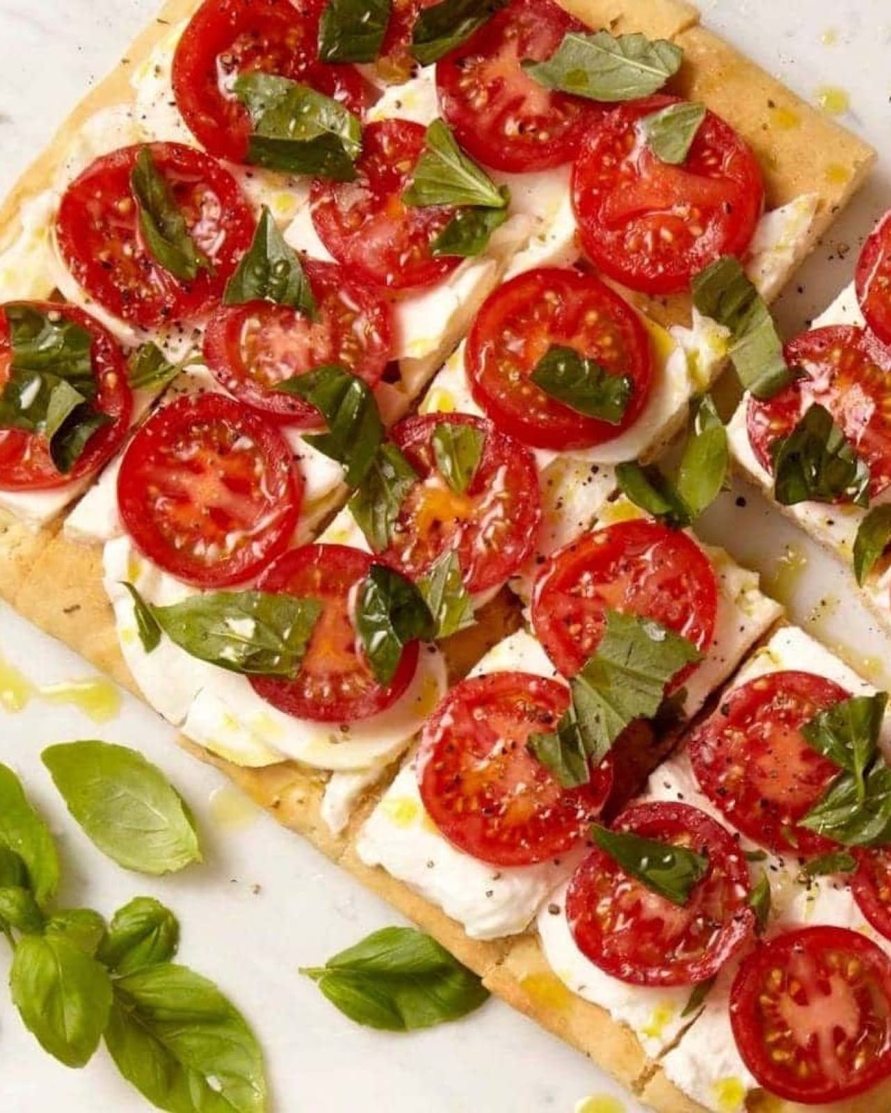 Tomato, mozzarella and basil flatbread at Locale Newstead