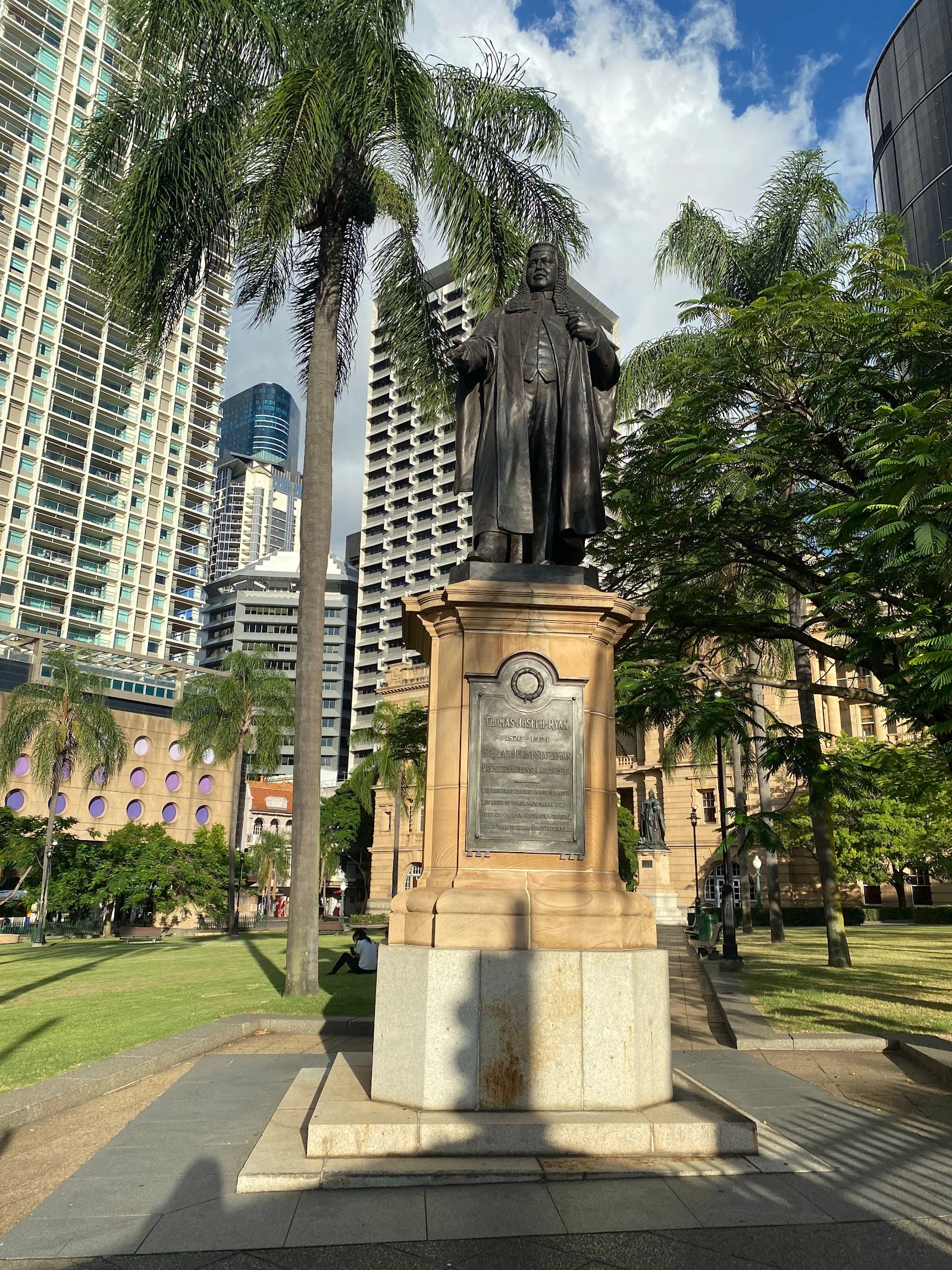 Thomas Joseph Ryan monument; Premier of Queensland 1915-1918 — South Brisbane, Brisbane