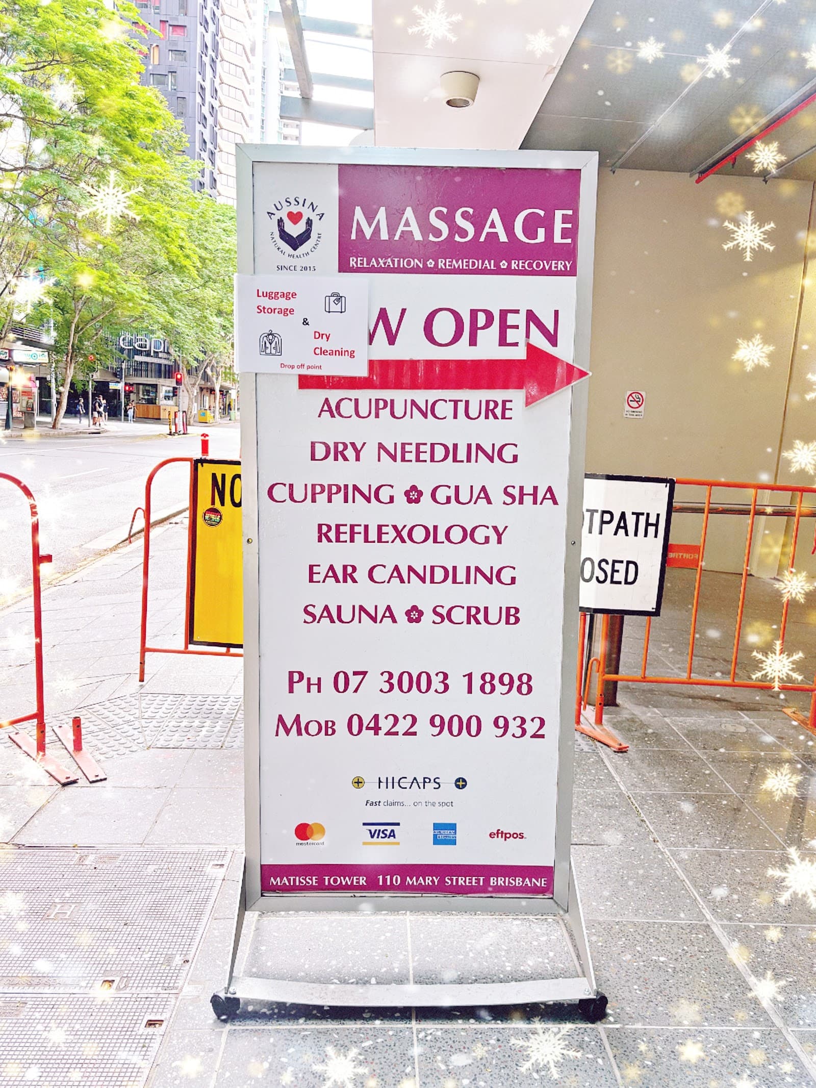 AUSSINA MASSAGE ACUPUNCTURE CENTRE — Brisbane CBD, Brisbane